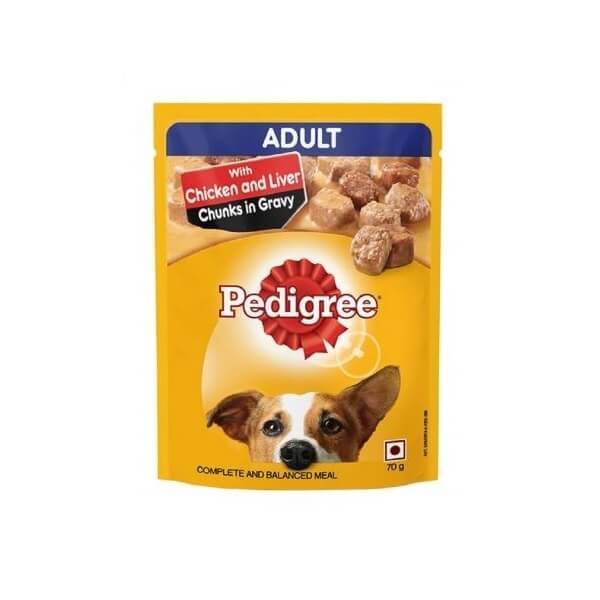 Pedigree Adult Dog Food Chicken & Liver Chunks Flavour In Gravy 